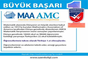 AMC8 Türkiye Okul Ödülleri