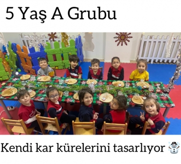 5 yaş A grubu kendi kar kürelerini tasarlıyor .