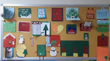 Students' Happy New Year Cards which Make a Beautiful Happy-New-Year Bulletin Board