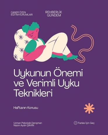 Uykunun Önemi ve Verimli Uyku Teknikleri   Bu hafta 8. sınıf öğrencilerimizle birlikte uyku ve sağlıklı uyku alışkanlıkları üzerine bir psiko-eğitsel seminer gerçekleştirdik.   Uykunun yalnızca dinlenmek değil, beyin gelişimi, hafıza, öğrenme