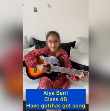 Alya Beril from Class 4B wrote and sang a song concerning have got /  has got. We really appreciate alm her great effort.