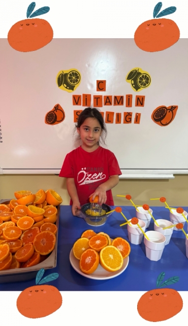 6 Yaş A grubu öğrencilerimizin C vitamini şenliğinden eğlenceli kareler...