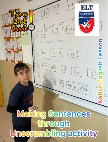 We practiced " making sentences " through unscrambling exercises. It has drawn students' attention in a good way.